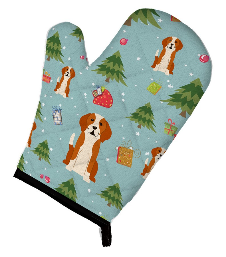 Picture of Carolines Treasures BB4770OVMT Christmas English Foxhound Oven Mitt