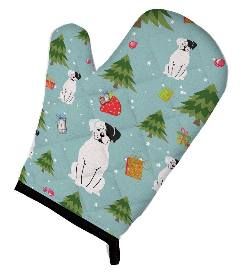 Picture of Carolines Treasures BB4774OVMT Christmas White Boxer Cooper Oven Mitt