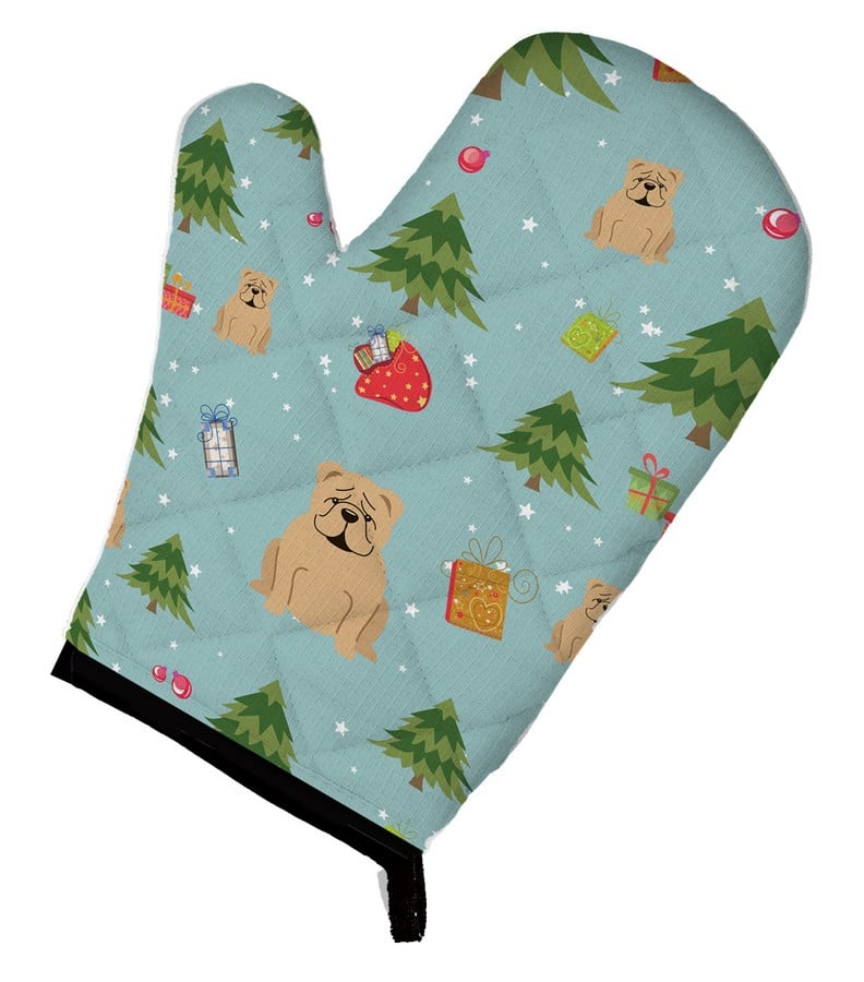 Picture of Carolines Treasures BB4784OVMT Christmas English Bulldog Fawn Oven Mitt