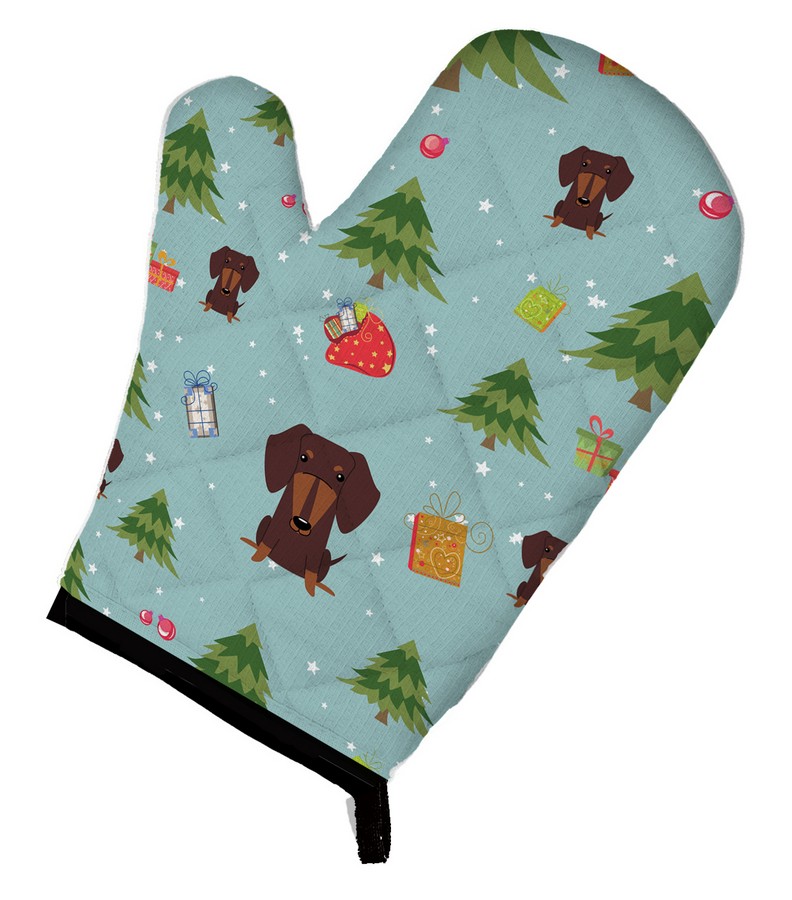 Picture of Carolines Treasures BB4791OVMT Christmas Dachshund Chocolate Oven Mitt
