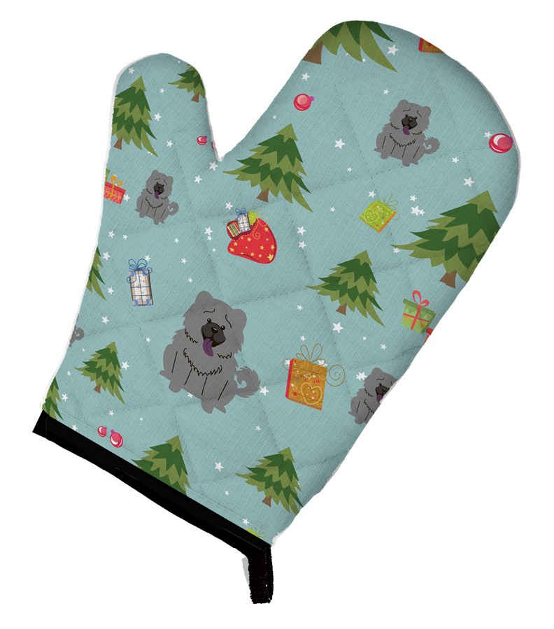 Picture of Carolines Treasures BB4799OVMT Christmas Chow Chow Blue Oven Mitt