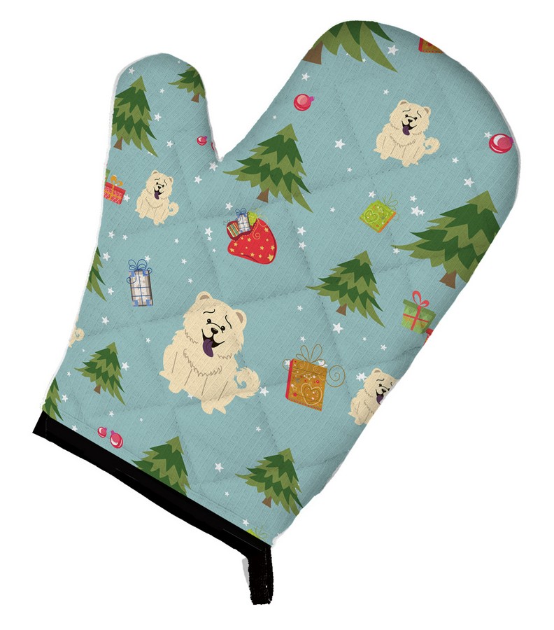 Picture of Carolines Treasures BB4800OVMT Christmas Chow Chow White Oven Mitt