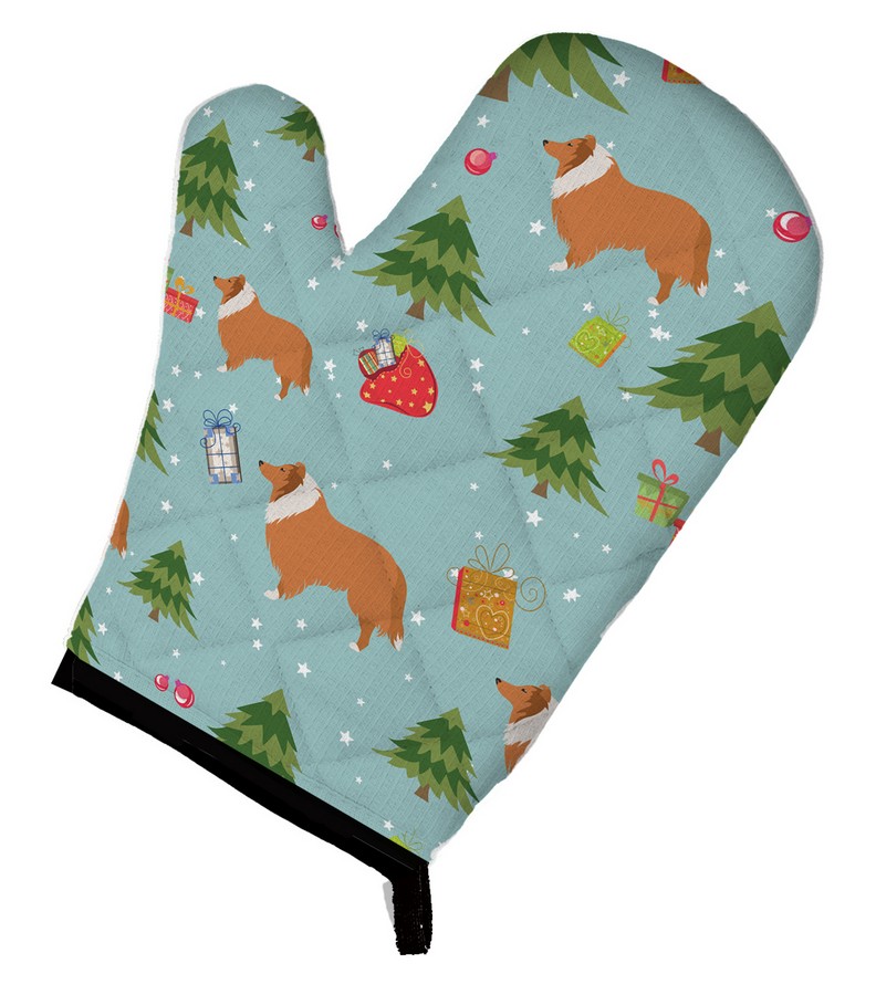 Picture of Carolines Treasures BB4840OVMT Christmas Collie Oven Mitt