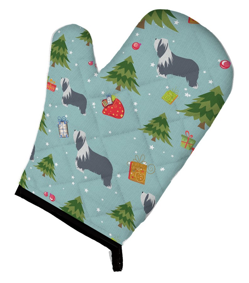 Picture of Carolines Treasures BB4841OVMT Christmas Bearded Collie Oven Mitt