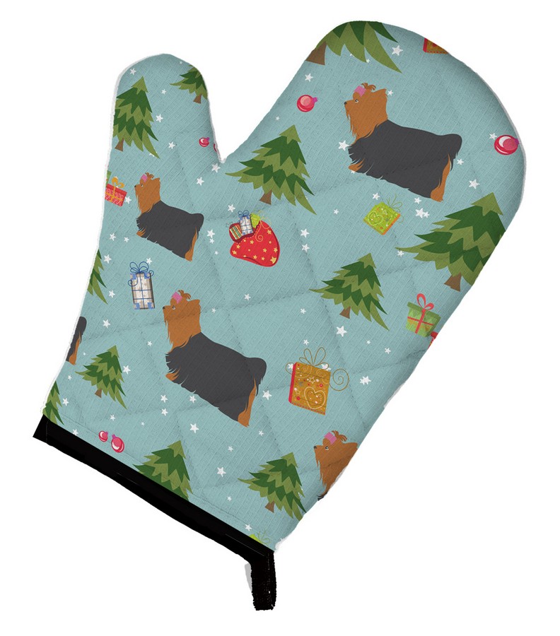 Picture of Carolines Treasures BB4858OVMT Christmas Yorkshire Terrier Yorkie Oven Mitt