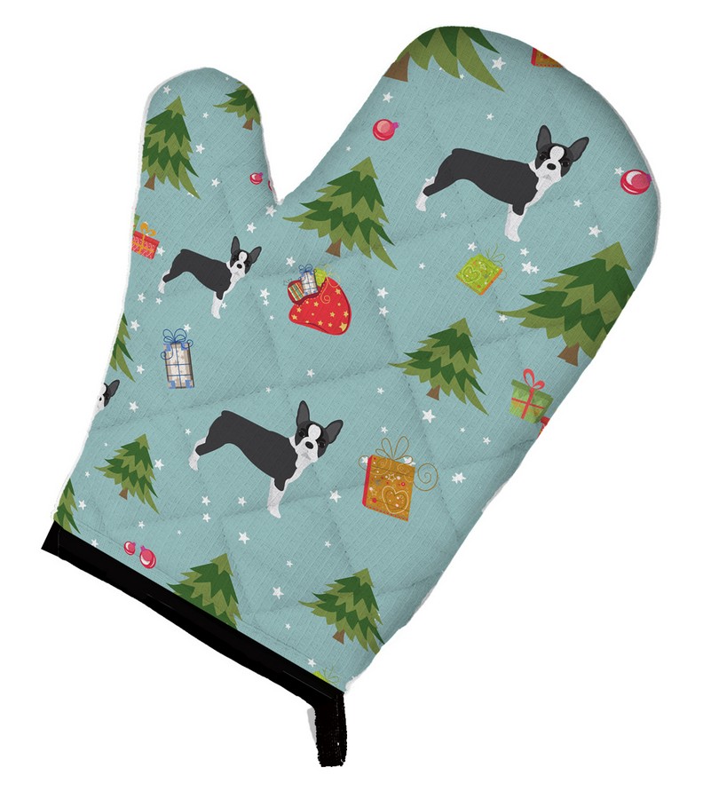 Picture of Carolines Treasures BB4915OVMT Christmas Boston Terrier Oven Mitt
