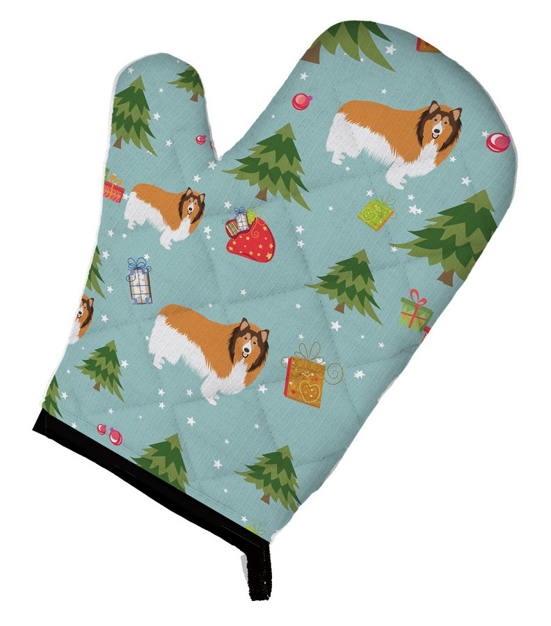 Picture of Carolines Treasures BB4939OVMT Christmas Rough Collie Oven Mitt
