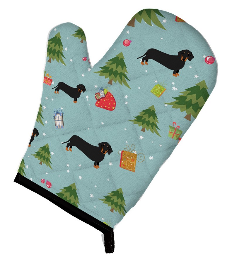 Picture of Carolines Treasures BB4941OVMT Christmas Black & Tan Dachshund Oven Mitt