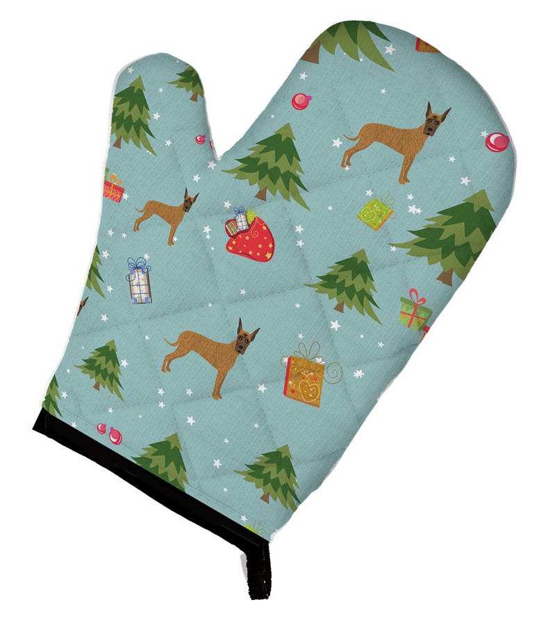 Picture of Carolines Treasures BB4950OVMT Christmas Brindle Cropped Great Dane Oven Mitt