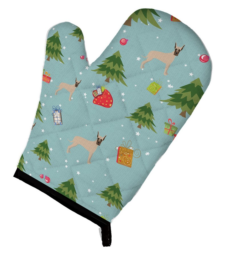Picture of Carolines Treasures BB4952OVMT Christmas Fawn Cropped Great Dane Oven Mitt