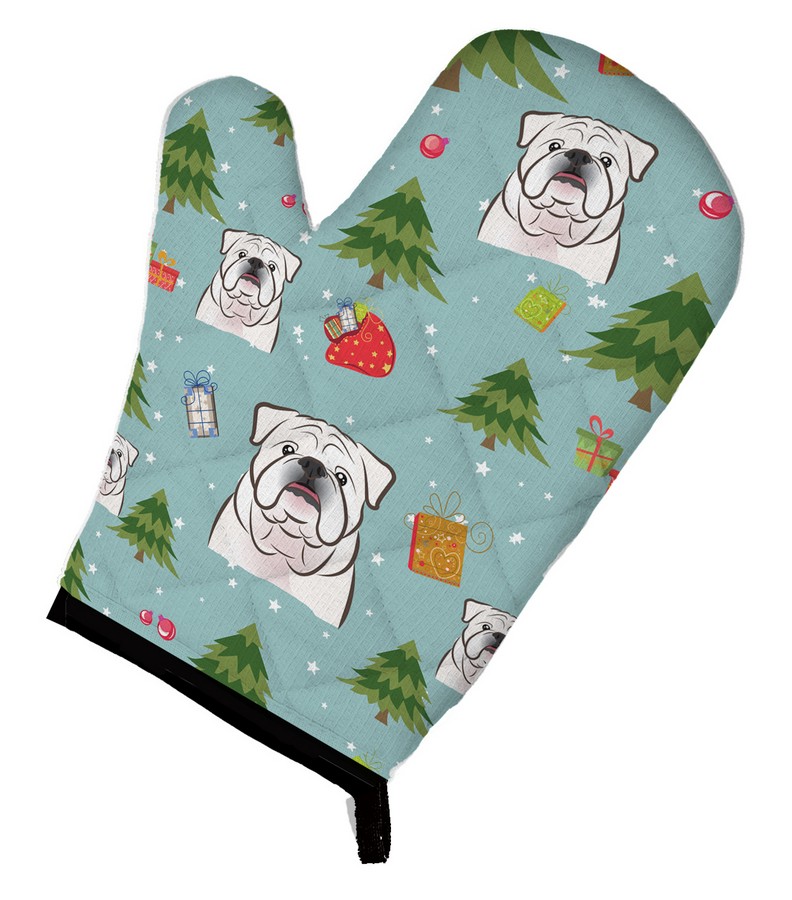 Picture of Carolines Treasures BB5009OVMT Christmas White English Bulldog Oven Mitt