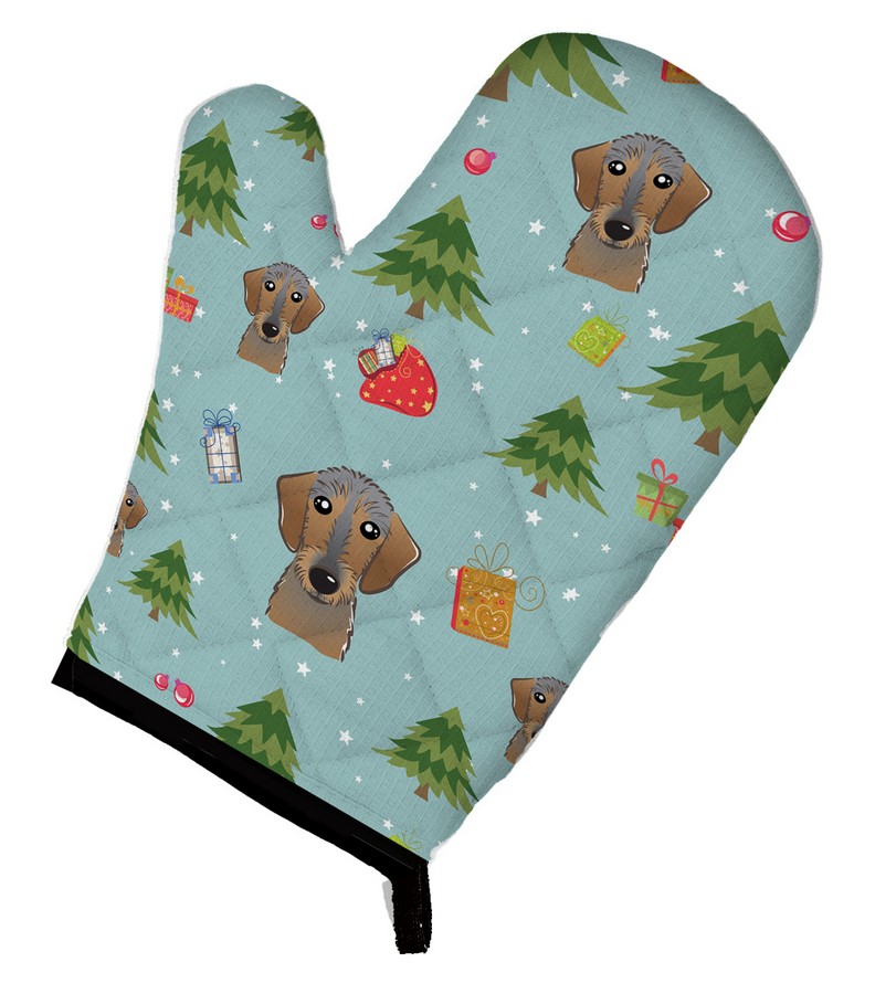 Picture of Carolines Treasures BB5022OVMT Christmas Wirehaired Dachshund Oven Mitt