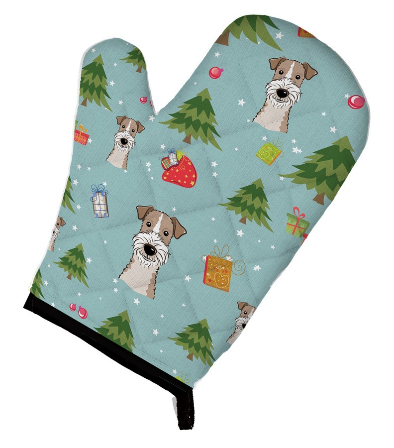 Picture of Carolines Treasures BB5036OVMT Christmas Wire Haired Fox Terrier Oven Mitt