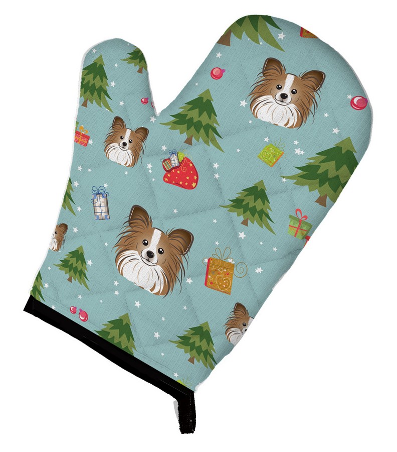 Picture of Carolines Treasures BB5037OVMT Christmas Papillon Oven Mitt