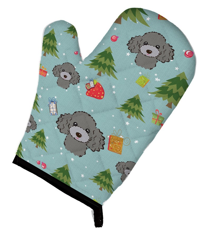 Picture of Carolines Treasures BB5048OVMT Christmas Silver & Grey Poodle Oven Mitt