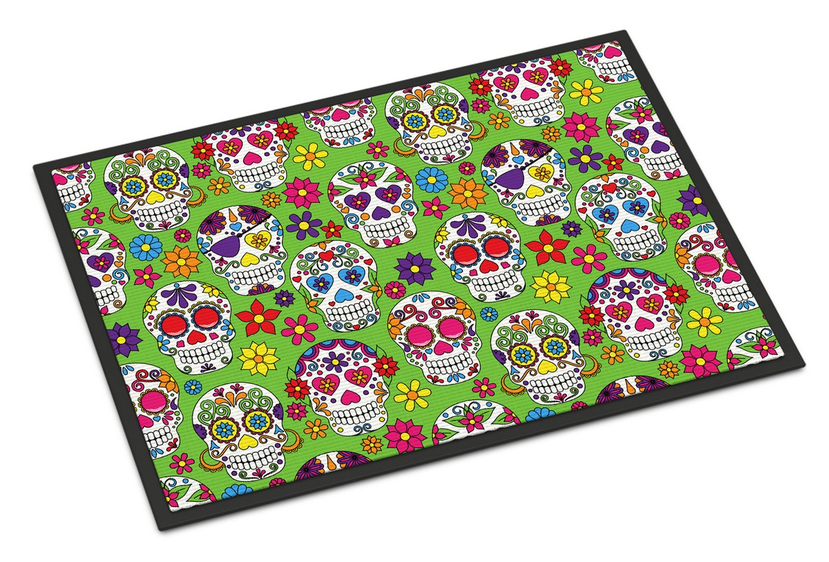 BB5117JMAT Day of the Dead Green Indoor or Outdoor Mat, 24 x 36 in.