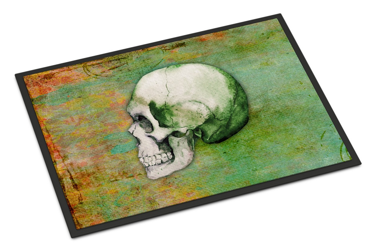 BB5122JMAT Day of the Dead Green Skull Indoor or Outdoor Mat, 24 x 36 in.
