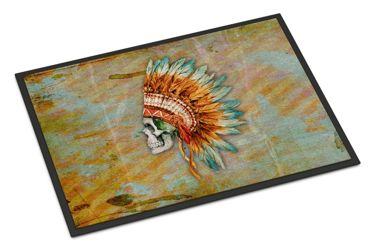 BB5127JMAT Day of the Dead Indian Skull Indoor or Outdoor Mat, 24 x 36 in.