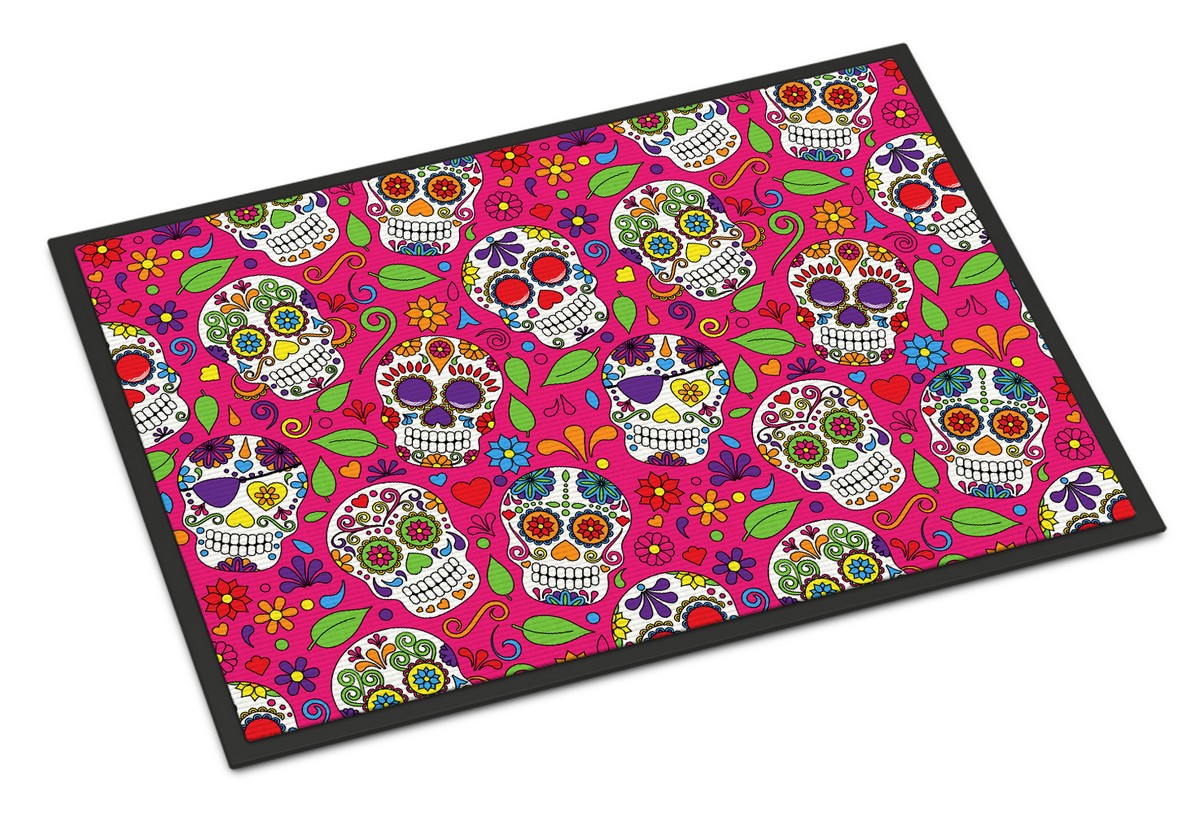 BB5115MAT Day of the Dead Pink Indoor or Outdoor Mat, 18 x 27 in.