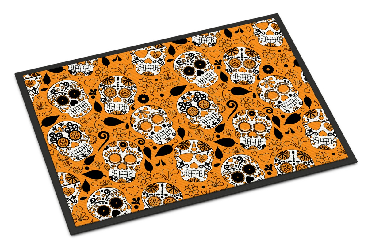 BB5118MAT Day of the Dead Orange Indoor or Outdoor Mat, 18 x 27 in.