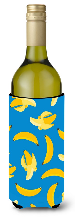 Bananas on Blue Wine Bottle Beverge Insulator Hugger