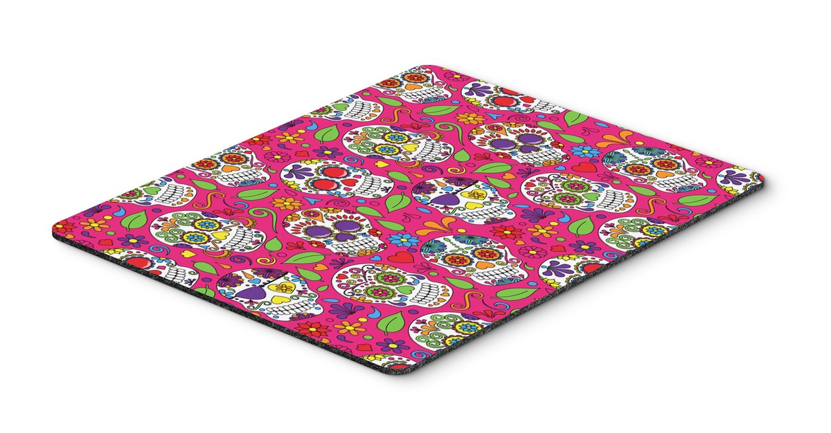 Day of the Dead Pink Mouse Pad, Hot Pad or Trivet