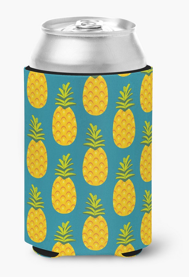 BB5145CC Pineapples on Teal Can or Bottle Hugger
