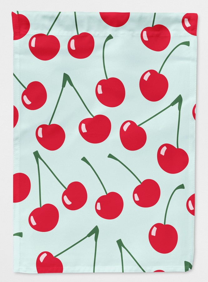 BB5148GF Cherries on Blue Flag Garden Size