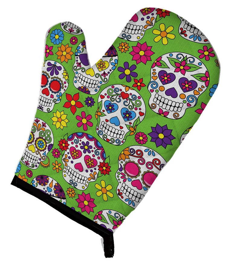 Picture of Carolines Treasures BB5117OVMT Day of the Dead Green Oven Mitt