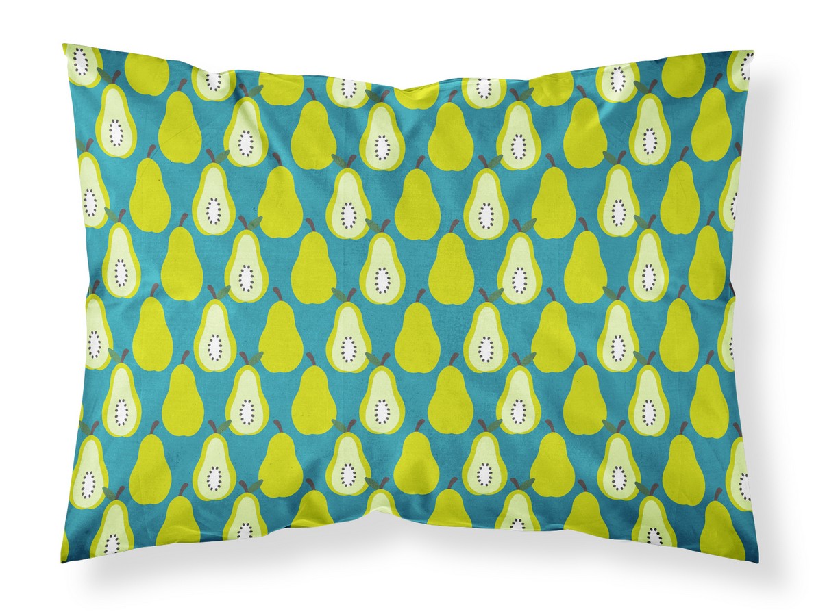BB5138PILLOWCASE Pears on Green Fabric Standard Pillowcase