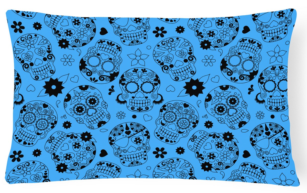 Day of the Dead Red Canvas Fabric Decorative Pillow - Red - 12in. H x 3in. W x 16in. L