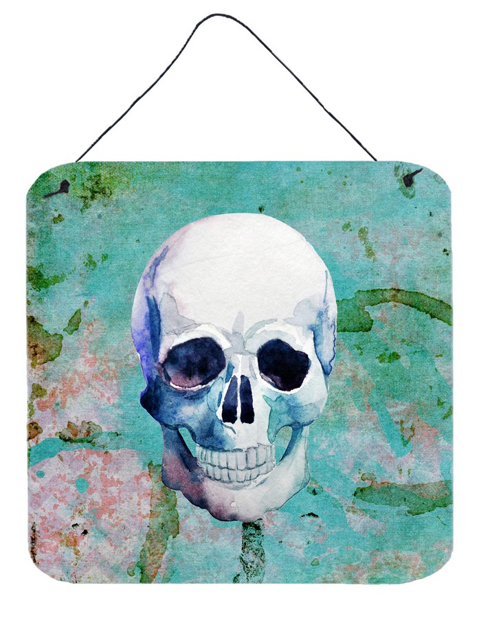 BB5123DS66 Day of the Dead Teal Skull Wall or Door Hanging Prints