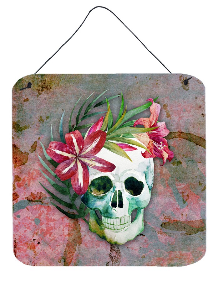BB5125DS66 Day of the Dead Skull Flowers Wall or Door Hanging Prints