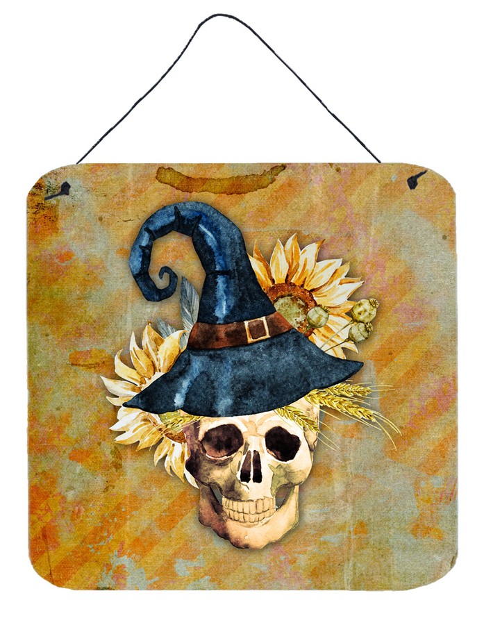 BB5126DS66 Day of the Dead Witch Skull Wall or Door Hanging Prints