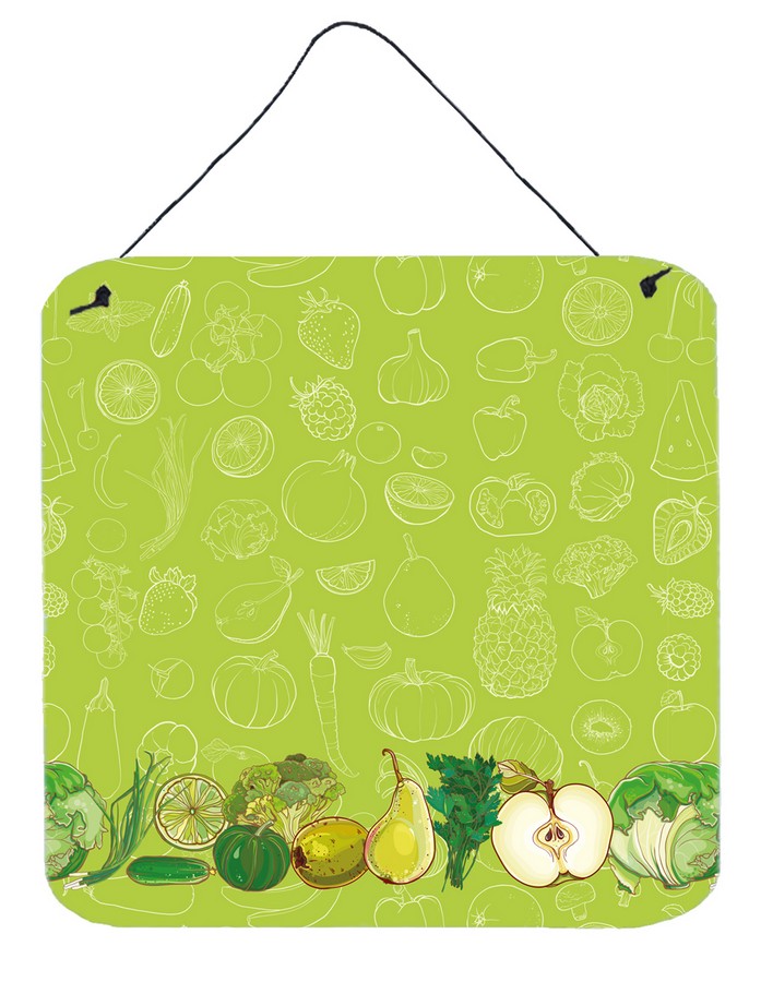 Fruits & Vegetables in Green Wall or Door Hanging Prints