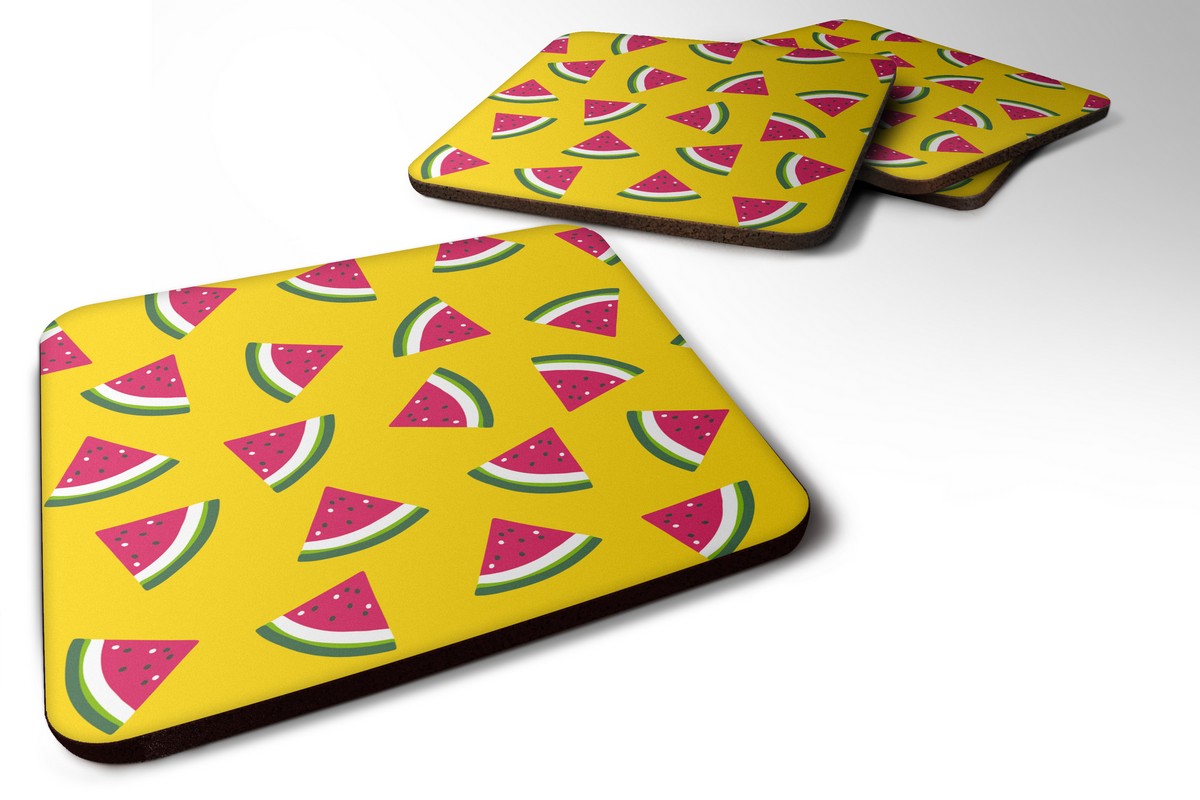 BB5144FC Watermelon on Yellow Foam Coaster, Set of 4