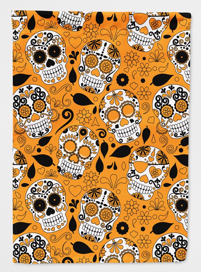 BB5118GF Day of the Dead Orange Flag Garden Size
