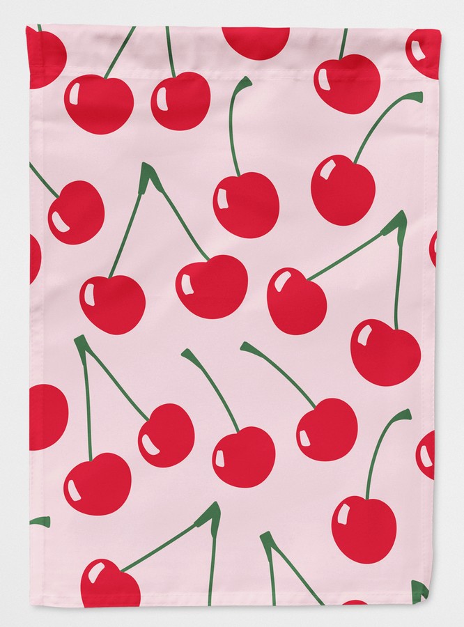 Cherries on Pink Flag Garden Size