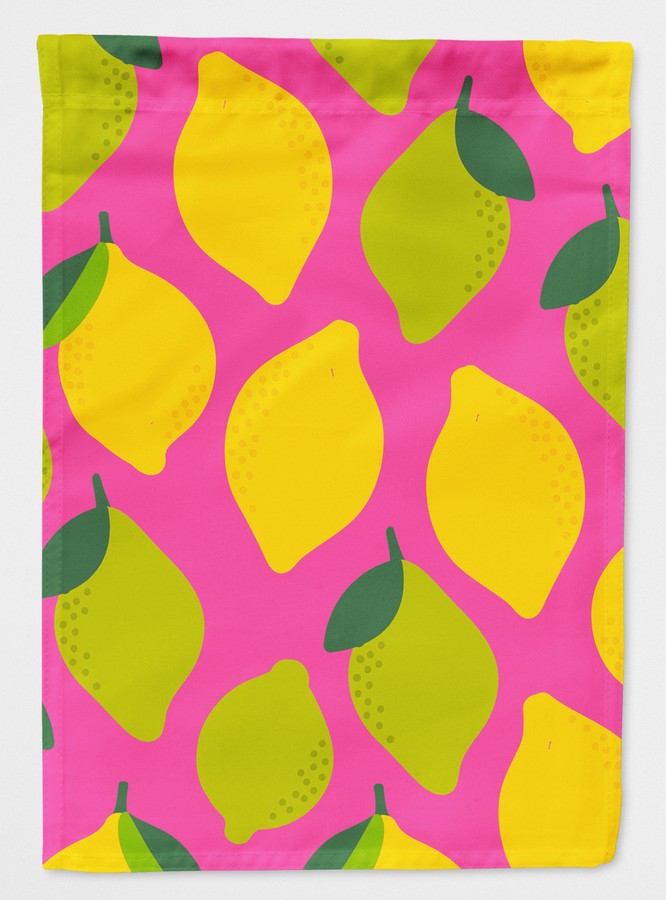 Lemons & Limes on Pink Flag Garden Size