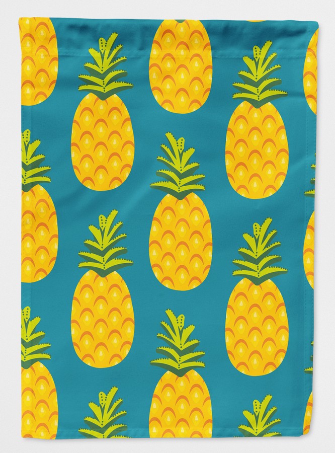 Pineapples on Teal Flag Garden Size