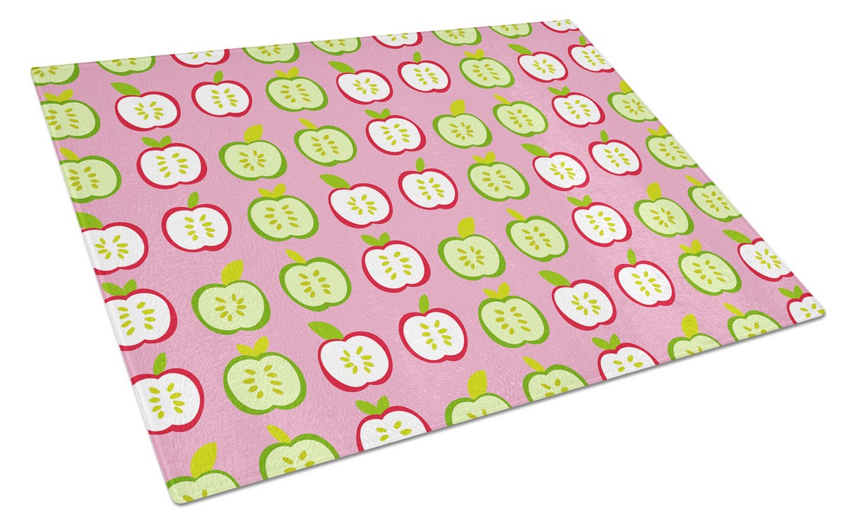 Apples on Pink Glass Cutting Board, Large