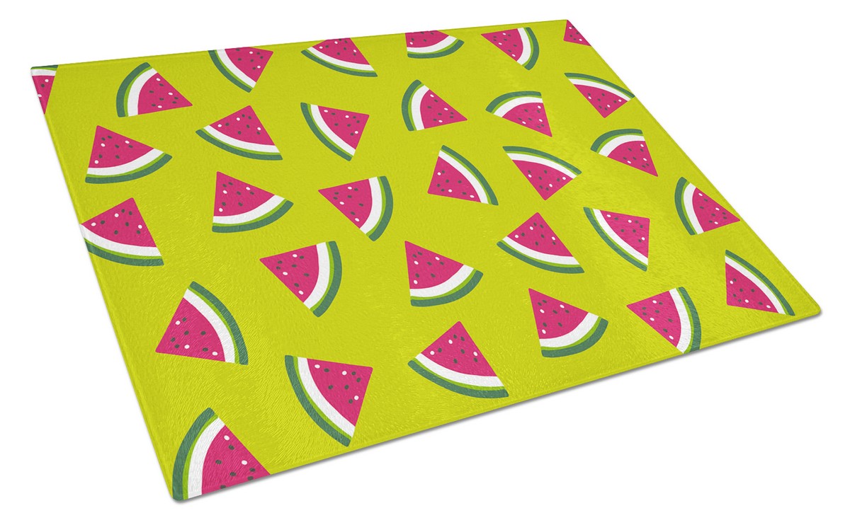 Watermelon on Lime Green Glass Cutting Board, Large