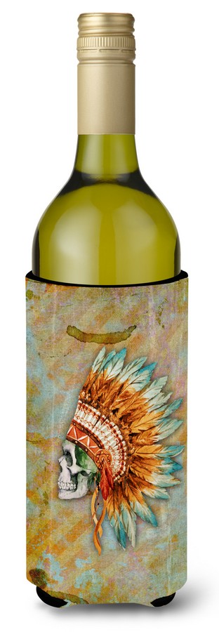 BB5127LITERK Day of the Dead Indian Skull Wine Bottle Beverge Insulator Hugger
