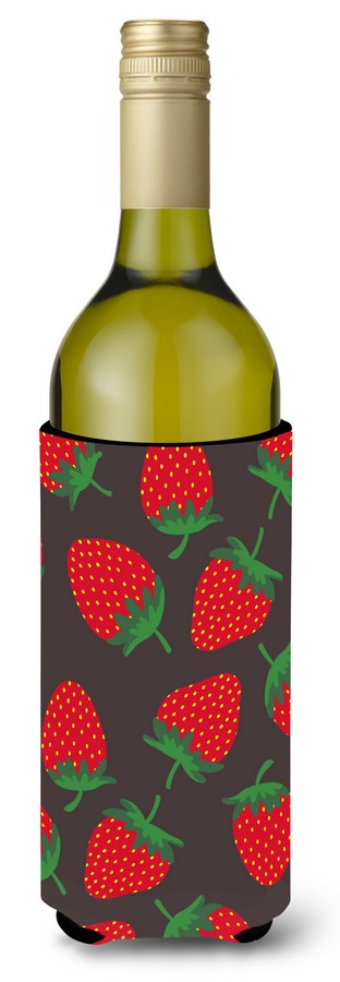 Strawberries on Grey Wine Bottle Beverge Insulator Hugger