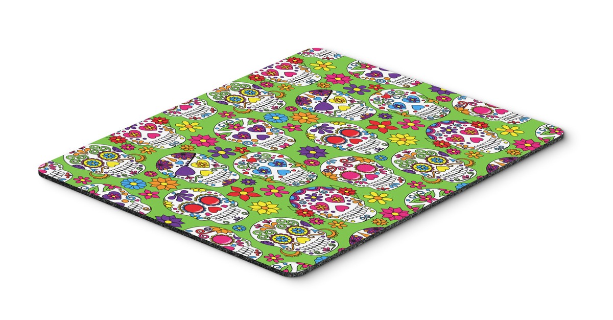 Day of the Dead Green Mouse Pad, Hot Pad or Trivet