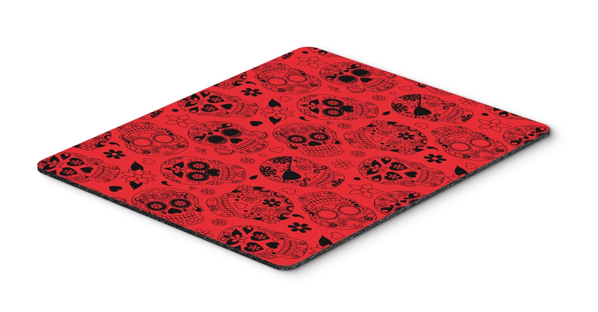 Day of the Dead Orange Mouse Pad, Hot Pad or Trivet