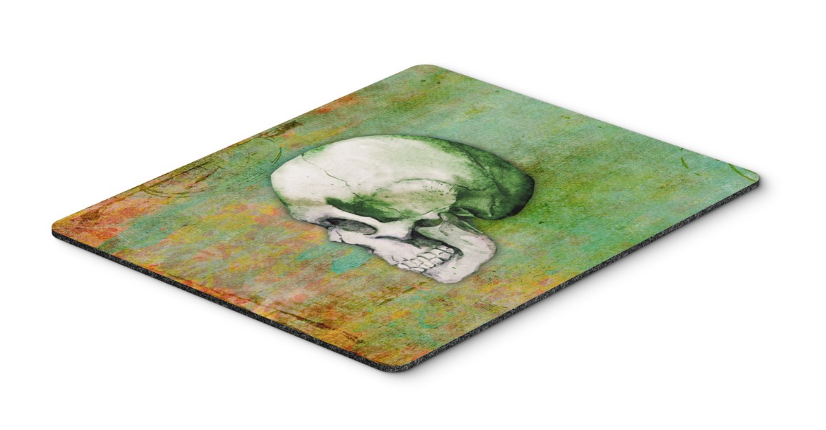 Day of the Dead Green Skull Mouse Pad, Hot Pad or Trivet