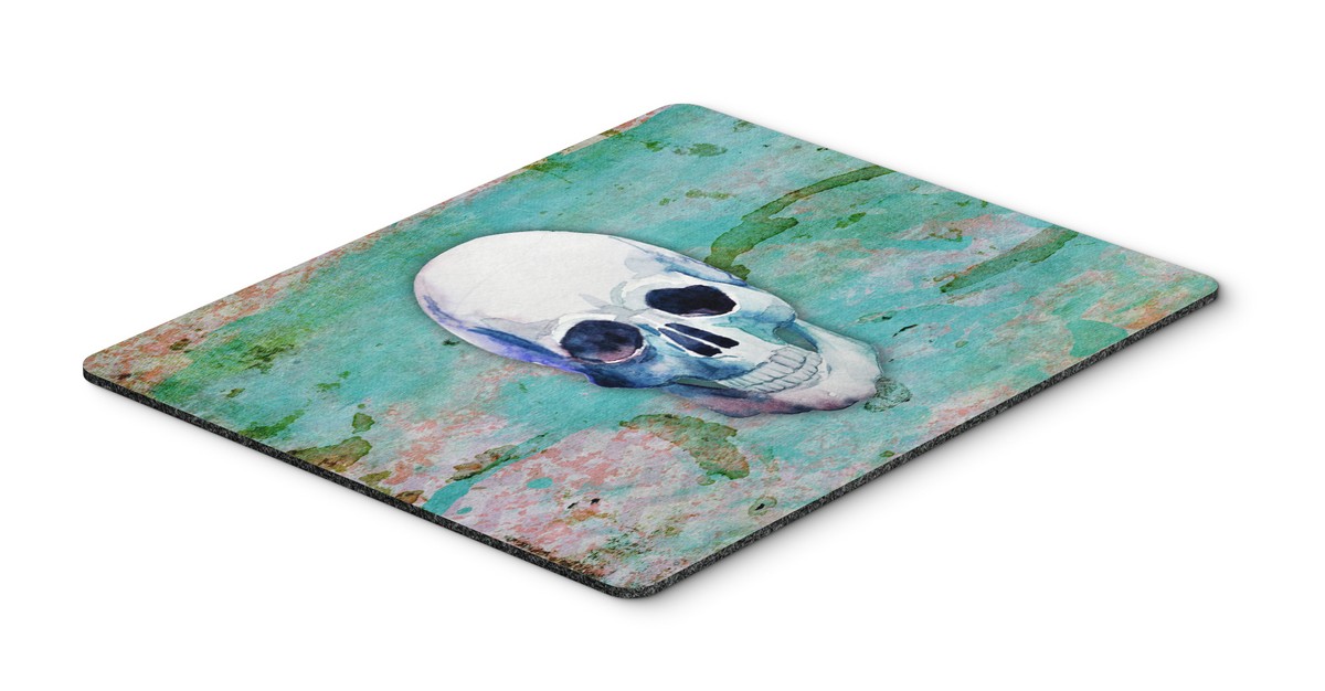 Day of the Dead Teal Skull Mouse Pad, Hot Pad or Trivet