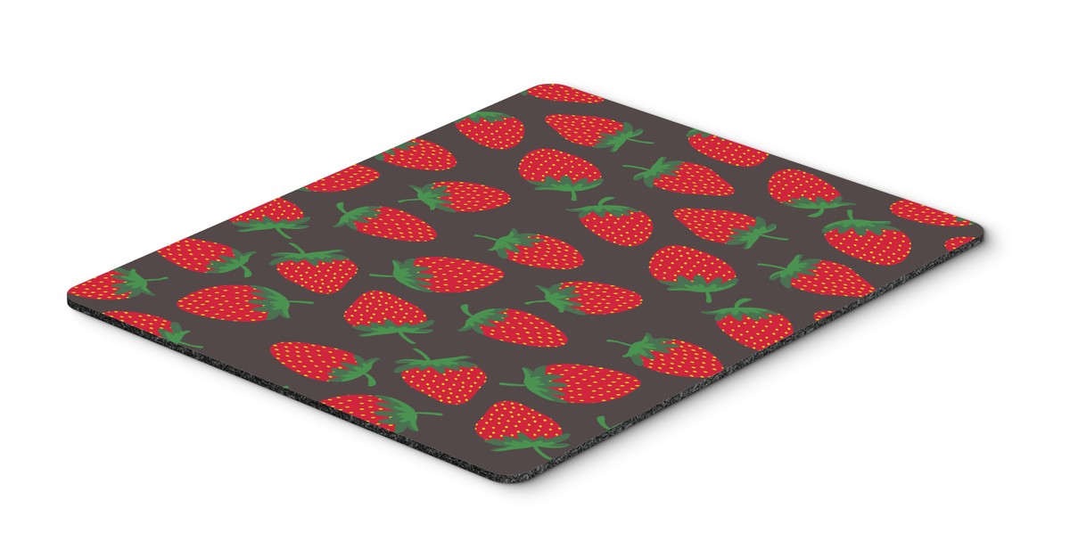 Strawberries on Grey Mouse Pad, Hot Pad or Trivet