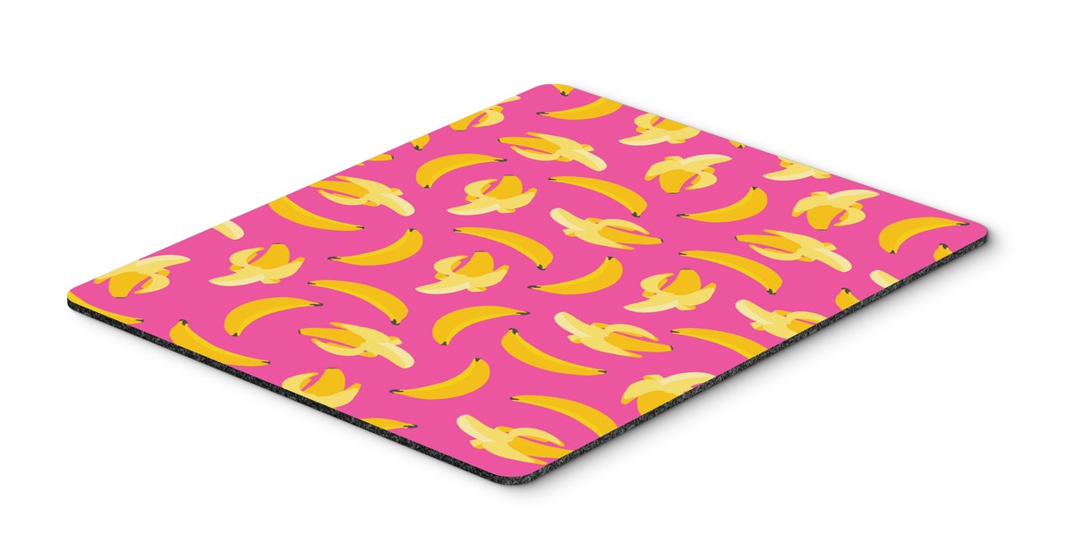 Bananas on Pink Mouse Pad, Hot Pad or Trivet
